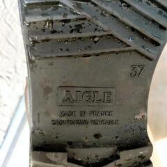 AIGLE☆フランス製レインブーツ　長靴　37サイズ　ブラウン　エーグルの画像