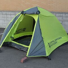 設営確認済 DOPPELGANGER/ドッペルギャンガー ワンタッチテント T3-79 3人用 グレー グリーン ONE TOUCH TENT DOD タープ付き