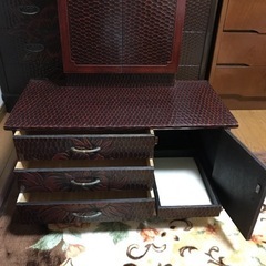 鎌倉彫 三面鏡 ドレッサー レトロ アンティークの画像