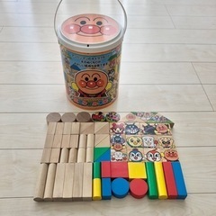 筒入りつみ木デラックス　アンパンマン  60ピース