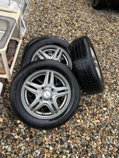 軽用‼️アルミホイール付き4本セット‼️ノーマルタイヤ　ブリジストン‼️ミゾ有り