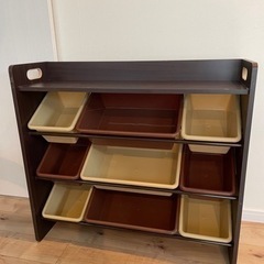 《お渡し決まりました》おもちゃ　天板つき収納ラックの画像