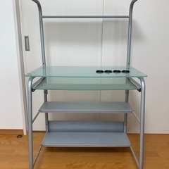 （取引完了）サンワ ガラスパソコンデスク（W750×D530）