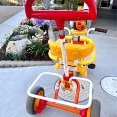 【受渡し決定】ポップンカーゴ三輪車　クマのプーさんの画像