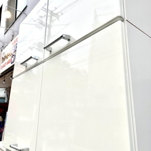 《売約済》食器棚　キッチンボード　カップボード　レンジボード　キッチン収納　大容量　検　ニトリ　NITORI  アルミナ2 WH アルミナ　白　エナメル　モイス　スライド