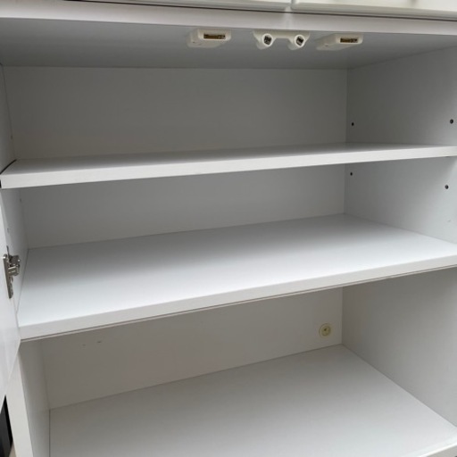 《売約済》食器棚　キッチンボード　カップボード　レンジボード　キッチン収納　大容量　検　ニトリ　NITORI  アルミナ2 WH アルミナ　白　エナメル　モイス　スライド
