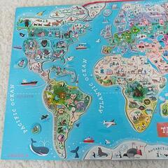 ジャノー 木製マグネット 世界地図パズルの画像