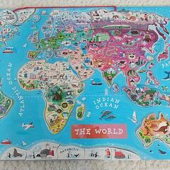 ジャノー 木製マグネット 世界地図パズルの画像