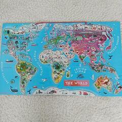 ジャノー 木製マグネット 世界地図パズルの画像