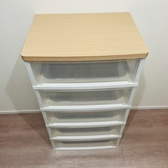 2個セット　衣装ケース　ウッドトップチェスト　5段ケース　タンスの画像