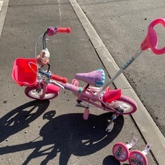 12インチ　キティー自転車、三輪車2way