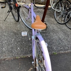 24センチ女児パープル自転車の画像