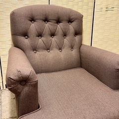 【売約済み】ニトリ　NITORI クラシック　スタイル　1人用　ソファ　カプリ　1人掛け　1P  1シーター　座椅子　ファブリック　検　チェスターフィールド　ボタン　の画像