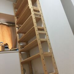 国産ヒノキ　頑丈突っ張りシェルフ（本棚）