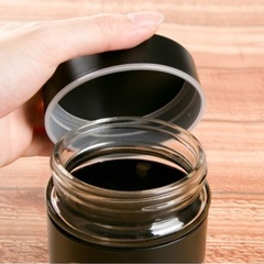 ニトリ　ガラスキャニスター 350ml ブラックの画像