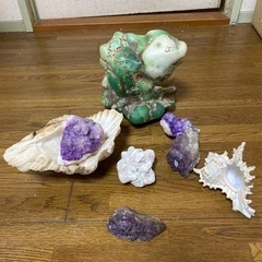 貝殻&石セット　置物　翡翠？紫水晶？インテリア