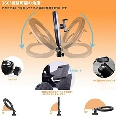 LEDリングライト クリップ式 撮影照明用ライト 自撮り の画像