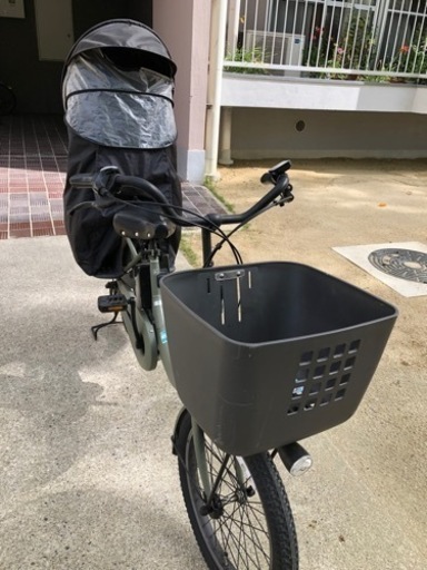 電動アシスト自転車　Panasonicギュット　子ども後のせ　レインカバー付き