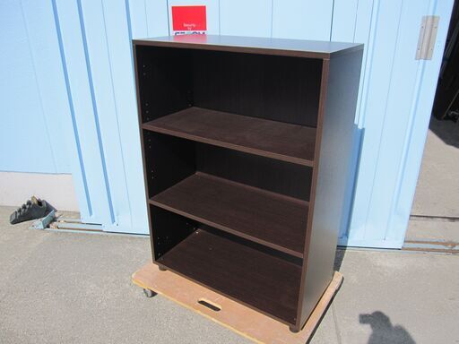 木製オープン書庫　ダークブラウン