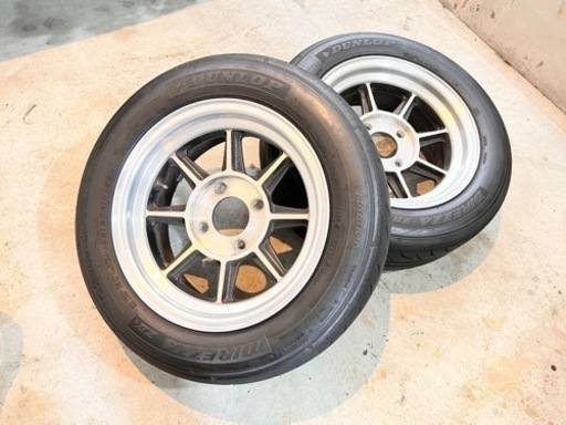 ホイール ハヤシストリート 当時物 14インチ 6JJ +0 ２本　タイヤ付(DIREZZA ZⅡ★ 185/60/14)