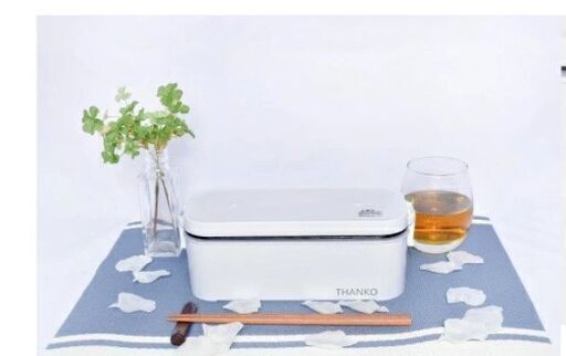 【新品未使用】超高速弁当箱　おひとりさま用炊飯器　ライスクッカー  蒸し料理  THANKO　白色