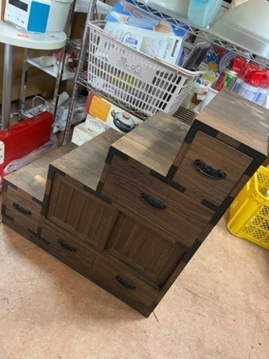 【お値下げ】年代物タンス 階段型 昭和レトロ シミありしげん屋