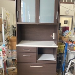 ニトリ キッチン収納 食器棚 （ダークブラウン）【C2-418】