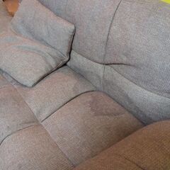 二人用　リクライニングソファ クッション2個付きの画像