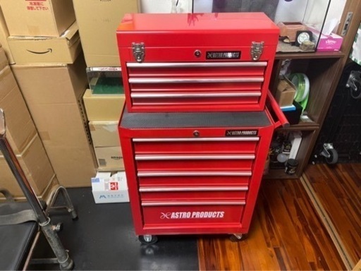 アストロプロダクツ  APツールセット レッド(83点組）TS178 + コンパクト ツールキャビネット 5段 03-06148