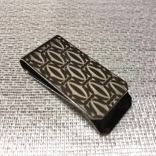 Cartier カルティエ 希少 マネークリップ シルバー 財布 服飾雑貨 ステンレス 総柄 ユニセックス 正規品 エルメス ルイヴィトン グッチ