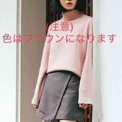 新品未使用　jemiremi　ドロップショルダーハイネックニット　ブラウンの画像