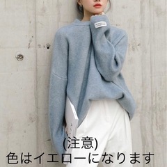 新品未使用　jemiremi　カフスワンポイントニット　イエローの画像