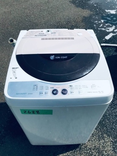 ②2688番 SHARP✨全自動電気洗濯機✨ES-FG55J-C‼️