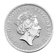 2021 イギリス ブリタニア地金型銀貨 1オンス 新品 クリアケース付の画像