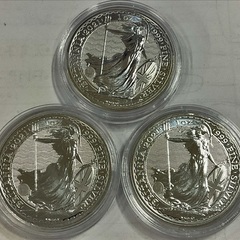 2021 イギリス ブリタニア地金型銀貨 1オンス 新品 クリアケース付の画像