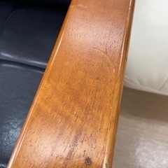 1人掛けソファー🌟コンパクト🌟ナチュラル×ブラック🌟【こちらは店舗です。浜村鹿野温泉ICから3分 買取本舗 宮本リサイクル 営業時間９～１９時 定休日水曜のみ←連絡できませんm(_ _)m】の画像