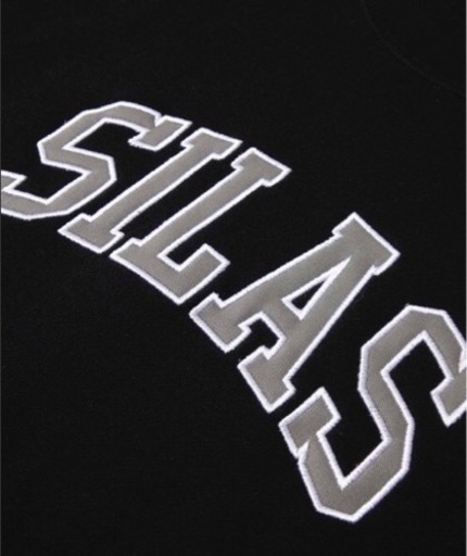 希少◆SILAS サイラス ロゴ スウェット トレーナー クルーネック プルオーバー Sブラック 古着 正規品 シュプリーム オーラリ