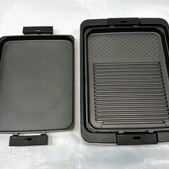 購入12000円！使用数回 極美品 三菱 ホットプレート HL-BK8 ブラック 平面プレートと焼肉プレートの2枚セット 蓋付き 焼肉 お好み焼き Cの画像