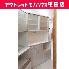 レンジボード 幅139cm キッチン収納 フック付き ホワイト 家電ボード ☆ 札幌市 北区 屯田