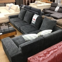 KP-79【ご来店頂ける方限定】カウチソファ5点セット　グレー系