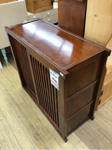 KP-80【ご来店頂ける方限定】格子　民芸キャビネット1000