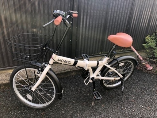 新品！折り畳み自転車、ギア付き、鍵付き、カゴ付き、ライト付き　ベル付き