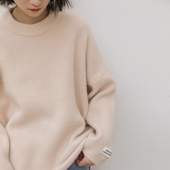 新品未使用　jemiremi　カフスワンポイントニット　アプリコットの画像