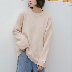 新品未使用　jemiremi　カフスワンポイントニット　アプリコット