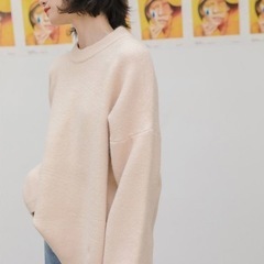 新品未使用　jemiremi　カフスワンポイントニット　アプリコットの画像