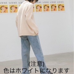 新品未使用　jemiremi　カフスワンポイントニット　ホワイトの画像