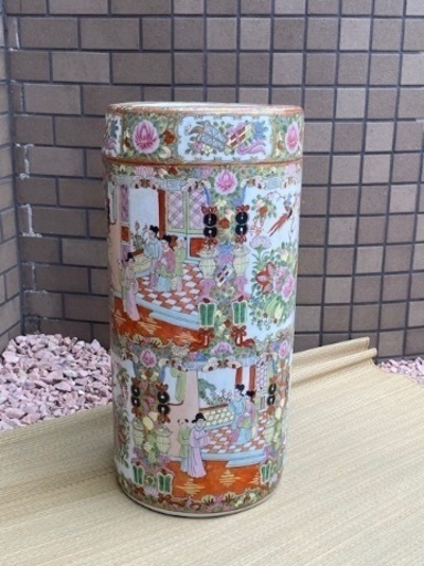 素敵な柄♪ 古い時代 傘立て 色絵磁器 甕 旧家 蔵出 お値下げ可‼️早い者勝ち♪