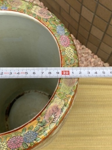 素敵な柄♪ 古い時代 傘立て 色絵磁器 甕 旧家 蔵出 お値下げ可‼️早い者勝ち♪