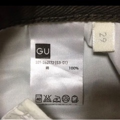 GU　カーキ色デニム ジーンズ パンツ29 Mサイズの画像