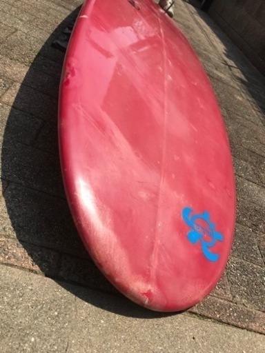 [値下げ商談中］サーフボードロング9.0 FIN＆スタビ＆リーシュの中古SET。初心者にどうですか。
